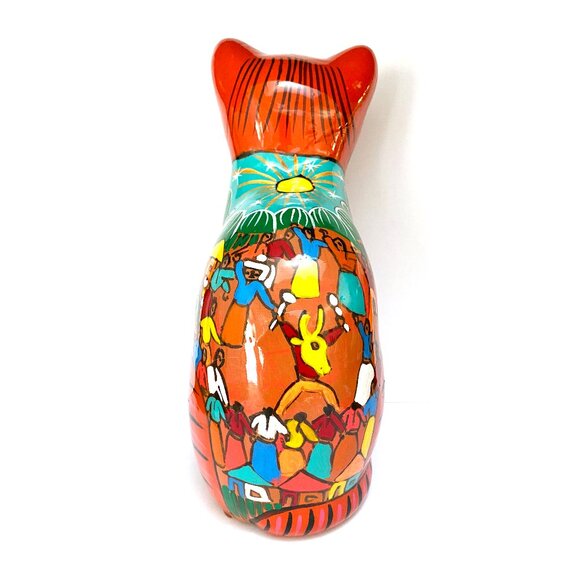 Mexican Hand Painted Folk Art Cat - Picture 5 of 8